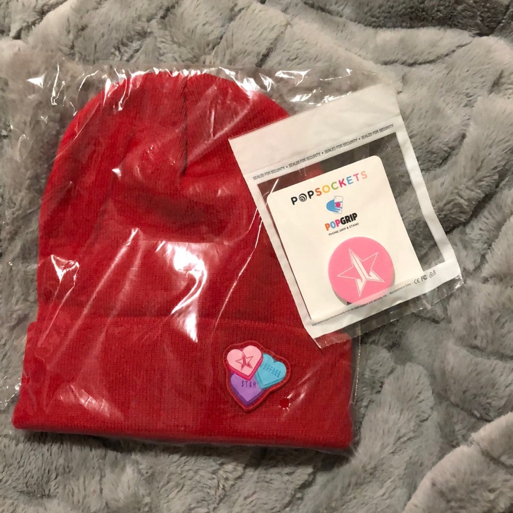 Jeffree Star Hat and Popsocket still in plastic